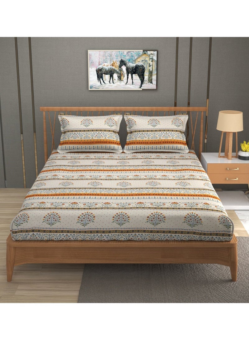 AURIO Premium Queen Size Fitted Bedsheet with 2 Pillowcases – Modern Design – Deep Pocket (180x200+35 cm, 72 x 78 + 10 inch) Soft, Breathable Microfiber Bedding Set for Home Comfort - Image 2